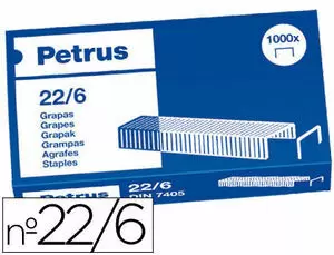 Petrus 55721 - Grapas cobreadas, 22/6, 25 unidades : : Oficina y  papelería